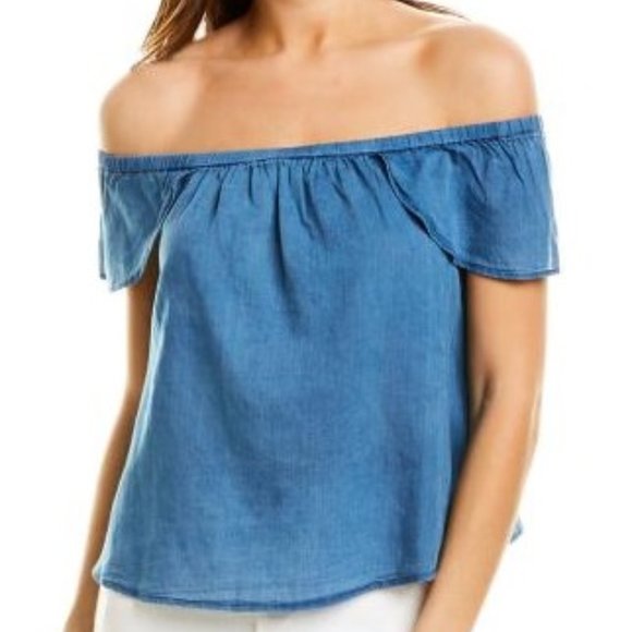 NWT Madewell Chambray Off Shoulder Top Bellamy - Picture 3 of 8